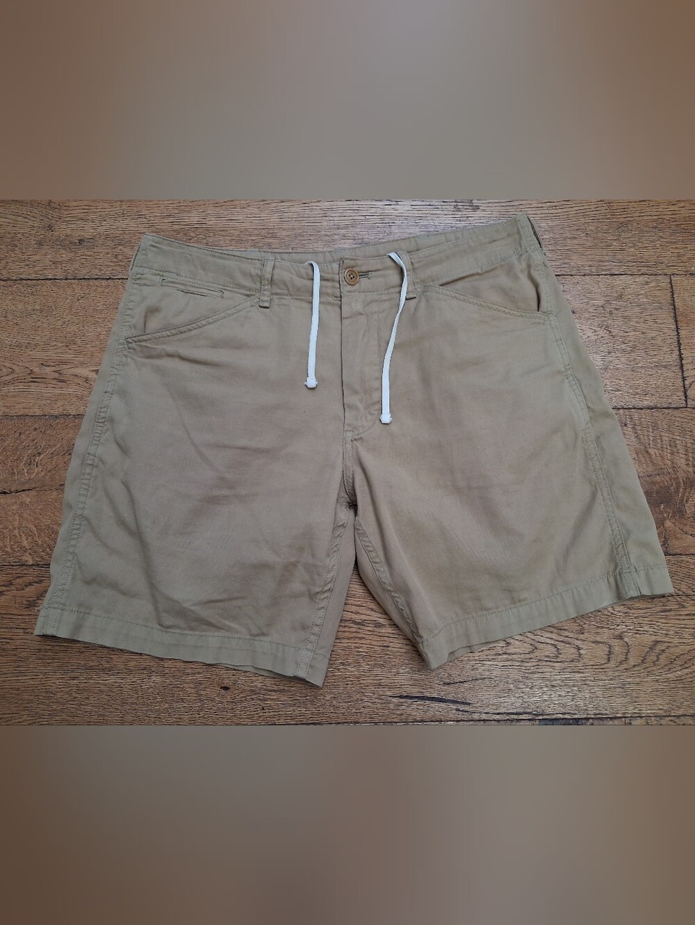 Buck Mason Vintage Canvas 8" Walk Shorts Mens 30 Stretch Cotton Casual ~ OBO